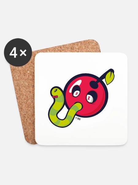 Deadly cherry - Untersetzer (4er-Set) - Weiß