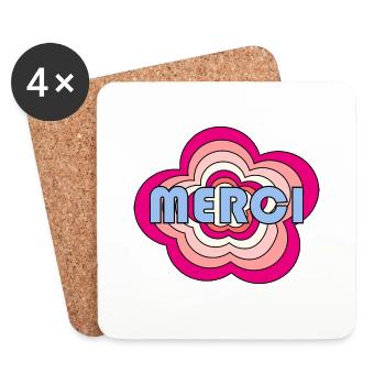 MAÎTRESSE. MAITRE. MERCI. MERCI MAÎTRESSE - Dessous de verre (lot de 4) - blanc - Devant
