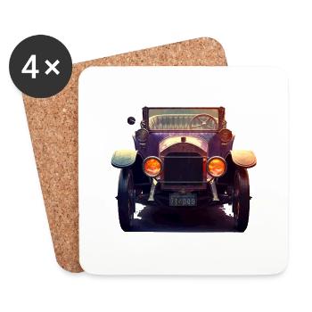Oldtimer sind mehr als nur klassische Autos - Untersetzer (4er-Set) - Weiß - Vorne