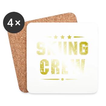 Skiing Crew - Untersetzer (4er-Set) - Weiß - Vorne