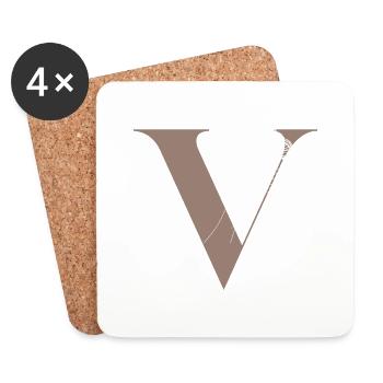 Letter V Magic butterfly - Coasters (set of 4) - white - Front