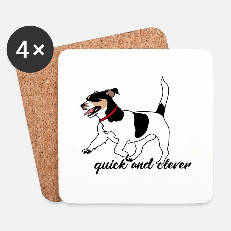 Hund - Untersetzer (4er-Set) - Weiß
