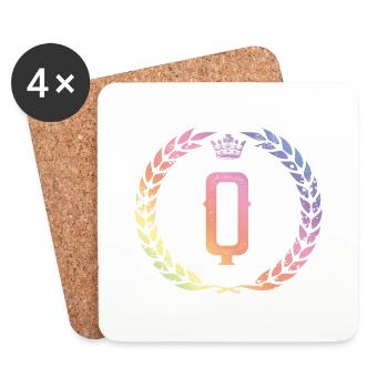 Q letter wreath - Coasters (set of 4) - white - Front