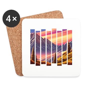 mountain hiking hiking hiking mountains mountain hikers - Coasters (set of 4) - white - Front