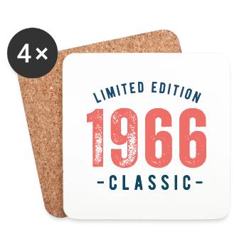 1966 White Aesthetic Limited Edition - Untersetzer (4er-Set) - Weiß - Vorne
