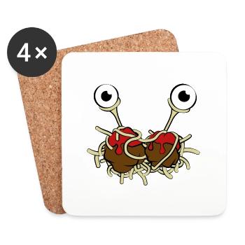 Flying Spaghetti Monster - Untersetzer (4er-Set) - Weiß - Vorne