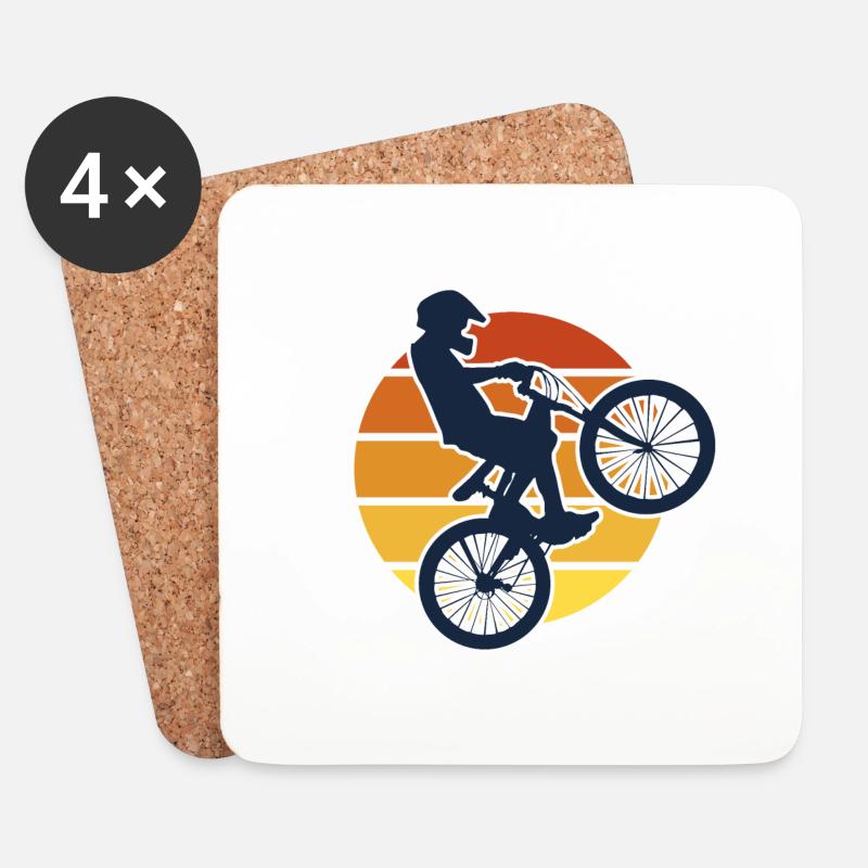 Fahrrad - Untersetzer (4er-Set) - Weiß