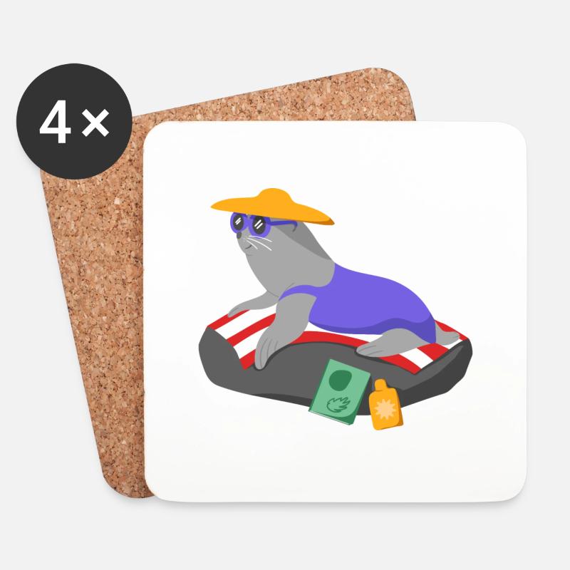 Sommer - Untersetzer (4er-Set) - Weiß