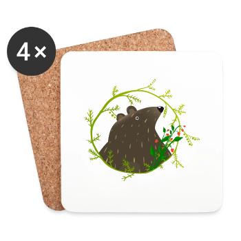 Wildtiere - Untersetzer (4er-Set) - Weiß - Vorne