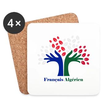 ALGERIE FRANCE DRAPEAU DE L'AMITIÉ FRANÇAIS - Dessous de verre (lot de 4) - blanc - Devant