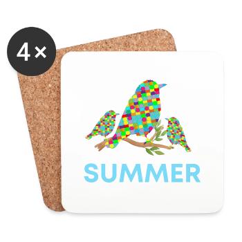 Sommer in der Natur, Urlaub in der Natur - Untersetzer (4er-Set) - Weiß - Vorne