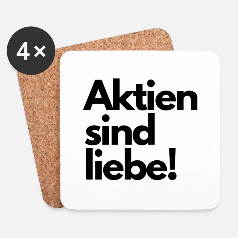 Aktien sind liebe! - Untersetzer (4er-Set) - Weiß