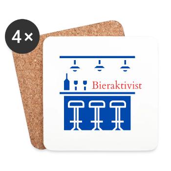 Bieraktivist! Party, Mallorca, Karneval, JGA! - Untersetzer (4er-Set) - Weiß - Vorne