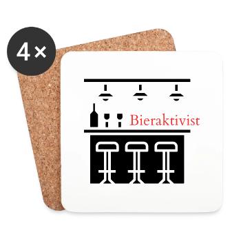 Bieraktivist! Party, Mallorca, Karneval, JGA! - Untersetzer (4er-Set) - Weiß - Vorne