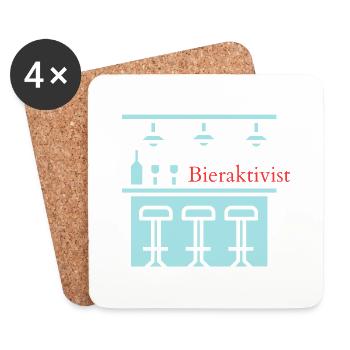 Bieraktivist! Party, Mallorca, Karneval, JGA! - Untersetzer (4er-Set) - Weiß - Vorne
