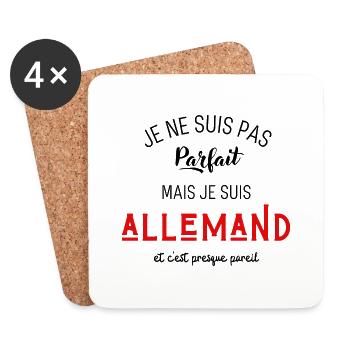 Pas parfait mais allemand - Dessous de verre (lot de 4) - blanc - Devant