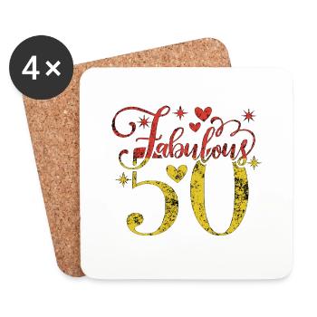 50th Birthday vintage retro Born in 1973 Birthday - Coasters (set of 4) - white - Front