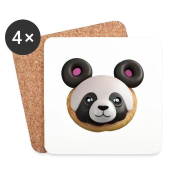 Panda Triple Donuts - Coasters (set of 4) - white - Front