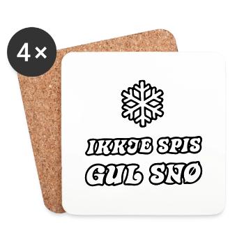 neige jaune - Dessous de verre (lot de 4) - blanc - Devant