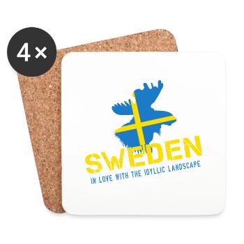 Schweden Suède - Dessous de verre (lot de 4) - blanc - Devant