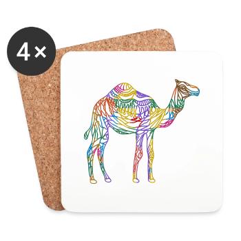 Chameau - Dessous de verre (lot de 4) - blanc - Devant