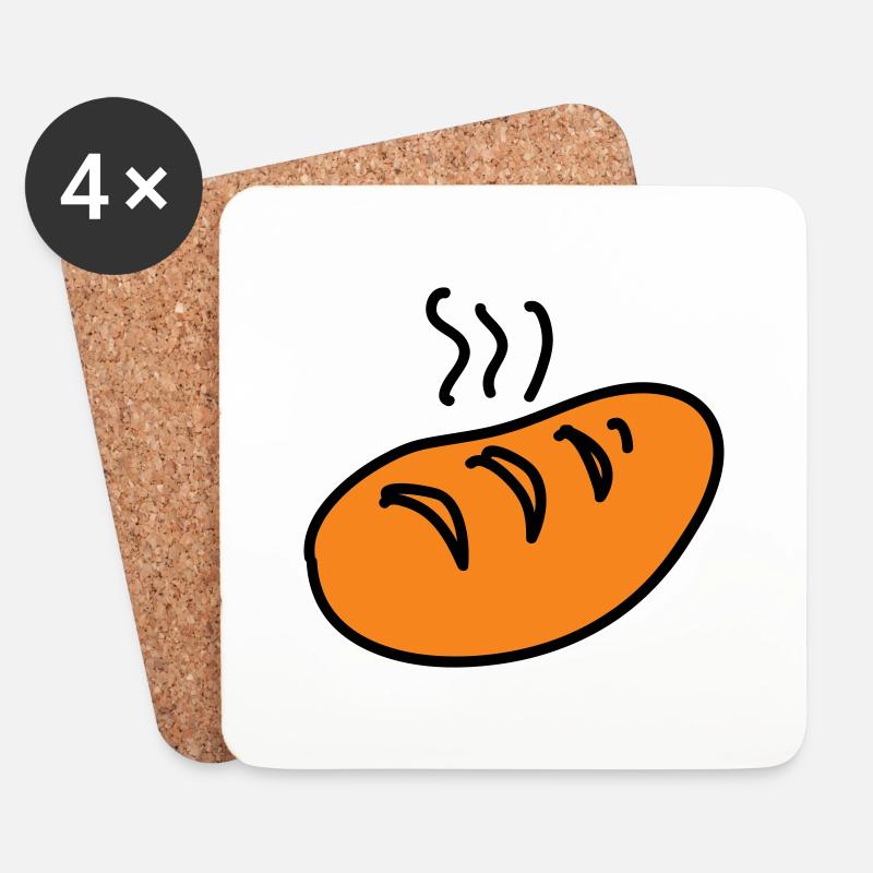 Brot - Untersetzer (4er-Set) - Weiß