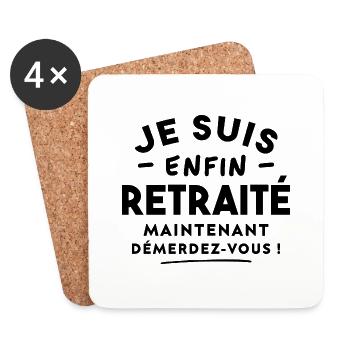 Je suis enfin retraité maintenant, Futur retraité - Dessous de verre (lot de 4) - blanc - Devant