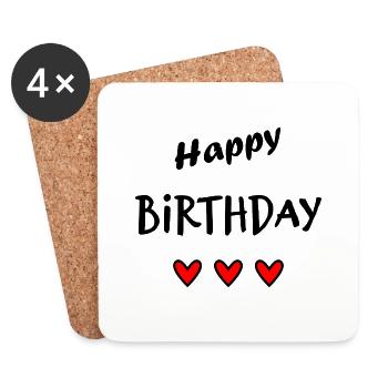 ALLES GUTE ZUM GEBURTSTAG. ALLES GUTE ZUM GEBURTSTAG. JAHRESTAG. - Untersetzer (4er-Set) - Weiß - Vorne