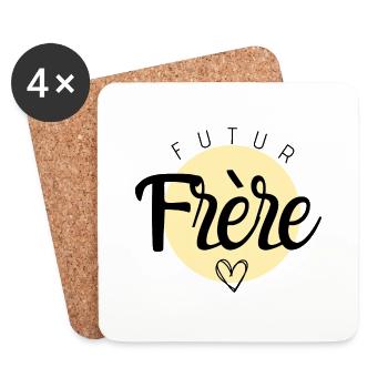 Futur frère - Dessous de verre (lot de 4) - blanc - Devant