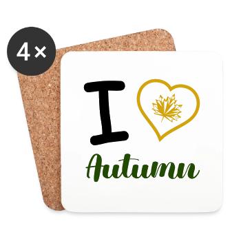 i love autumn - Coasters (set of 4) - white - Front
