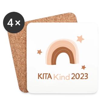 Kita Kind 2023 Hort Kindergarten - Untersetzer (4er-Set) - Weiß - Vorne