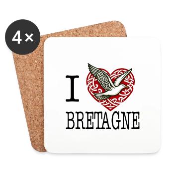 Ich liebe die keltische Möwe der Bretagne - Untersetzer (4er-Set) - Weiß - Vorne
