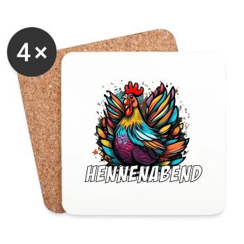 Heute ist Hennenabend - Untersetzer (4er-Set) - Weiß - Vorne