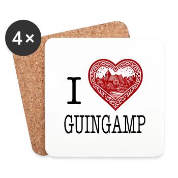 I love Guingamp by I love Bretagne - Untersetzer (4er-Set) - Weiß - Vorne