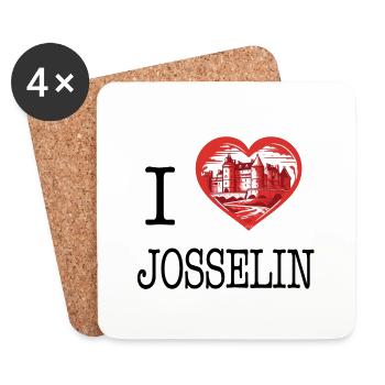i love Josselin by I Love Bretagne - Coasters (set of 4) - white - Front