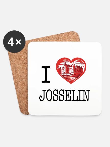 i love Josselin von I Love Bretagne - Untersetzer (4er-Set) - Weiß