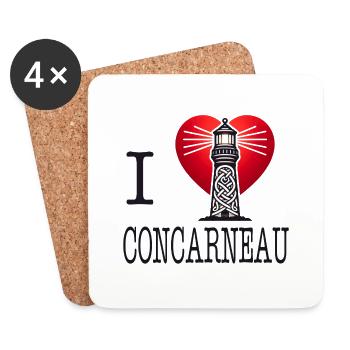 I Love Concarneau von I Love Bretagne - Untersetzer (4er-Set) - Weiß - Vorne
