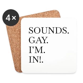 Idées de cadeau d’anniversaire de 50e femme cool pour les droits des homosexuels - Dessous de verre (lot de 4) - blanc - Devant