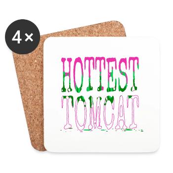 persian persian cat happy funny sayings - Coasters (set of 4) - white - Front