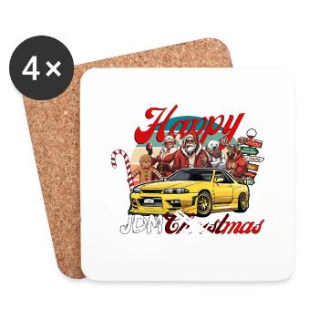 Jdm christmas edition / Tuning Mechanic Costume - Coasters (set of 4) - white - Front