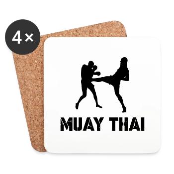 Muay Thaï - Dessous de verre (lot de 4) - blanc - Devant