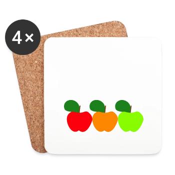 offizielles Apfelernte Shirt - Untersetzer (4er-Set) - Weiß - Vorne