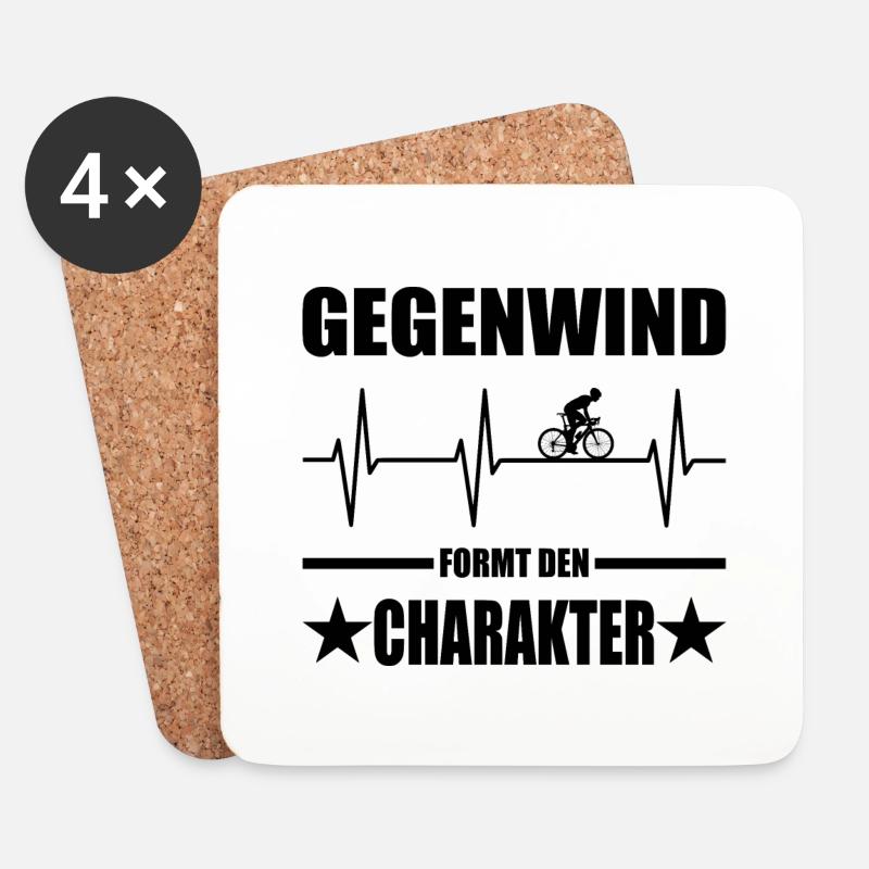 Fahrrad - Untersetzer (4er-Set) - Weiß