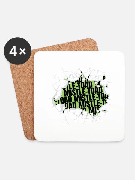 beard gang computer bubaprints bodybuilder quote - Untersetzer (4er-Set) - Weiß