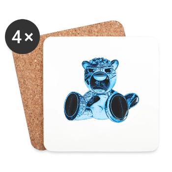 Creepy Teddy Blue - Untersetzer (4er-Set) - Weiß - Vorne