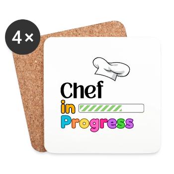 Chef In Progress Cooking Student - Coasters (set of 4) - white - Front