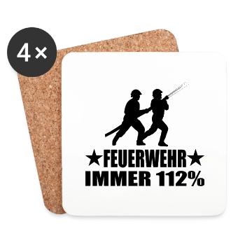Feuerwehr - Untersetzer (4er-Set) - Weiß - Vorne