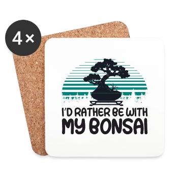 Bonsai - Untersetzer (4er-Set) - Weiß - Vorne