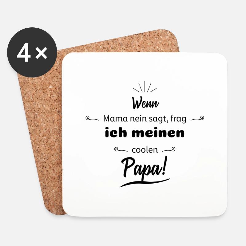 lustige Sprüche cooler papa - Untersetzer (4er-Set) - Weiß
