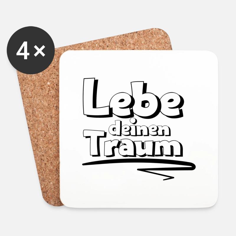 Lebe deinen Taum - Untersetzer (4er-Set) - Weiß